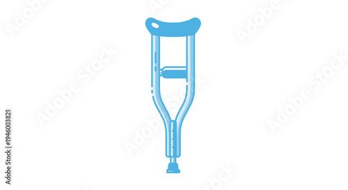 Medical Crutch Illustration Depicting Mobility Aid For Individuals With Limited Movement