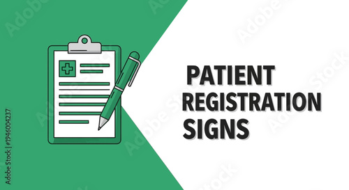 Medical Document Illustration Featuring Patient Registration Forms And Green Colored Elements