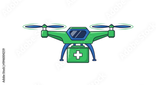 Medical Drone Delivering Healthcare Supplies and First Aid in a Modern Innovative Manner