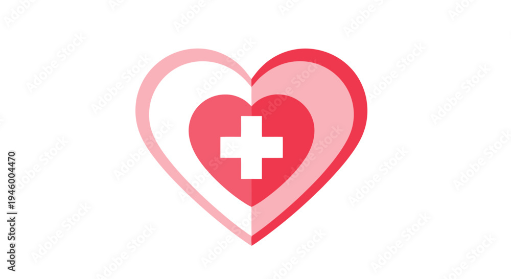 Fototapeta premium Medical Emblem Depicting Vitality, Healing, Wellbeing, And Care Icon For Healthcare