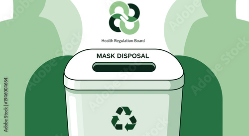 Mask Disposal Bin: Illustration Depicting Waste Management, Safety, and Proper Disposal