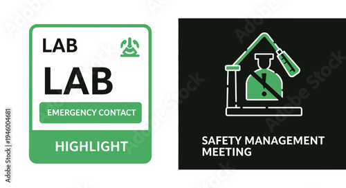 Laboratory Environment Safety Protocol Meeting And Emergency Contact Illustrated Design