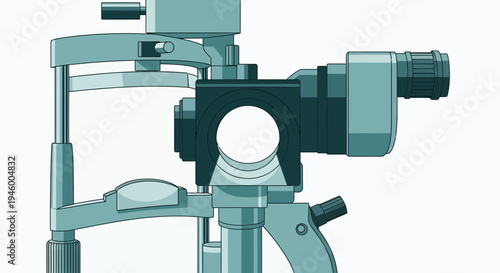Medical Equipment Illustration Depicting An Eye Examination Instrument For Vision Evaluation