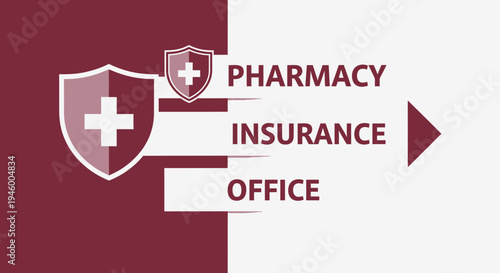 Medical Cross Shield Symbolizing Healthcare, Insurance, And Pharmacy Services Illustration Design