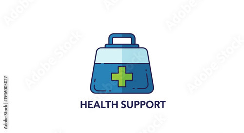 Medical Aid Symbol with Supporting Healthcare Concept and Health Related Icons