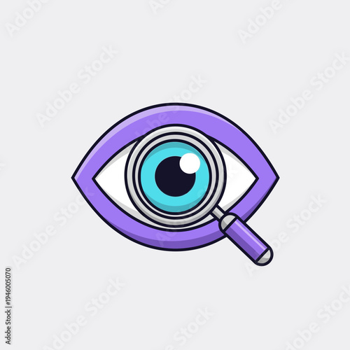 Magnifying Eye Symbolizing Vision, Inspection, and the Examination of Information Clearly