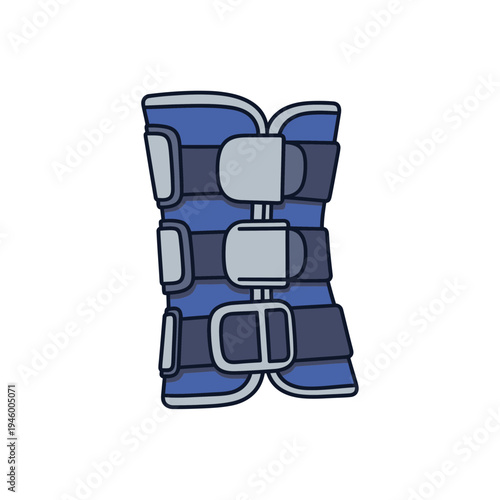 Medical Ankle Brace Illustration Depicting Recovery And Mobility Support Post Injury Treatment