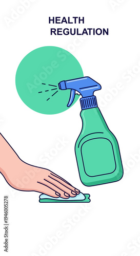 Maintaining Cleanliness: A Visual Depiction of Sanitation And Health Regulation Measures