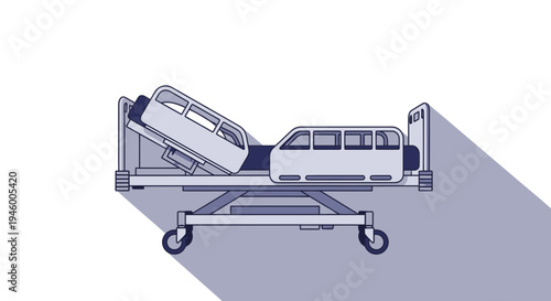 Medical Bed Depiction: A Modern, Detailed Rendering For Healthcare Professionals Use