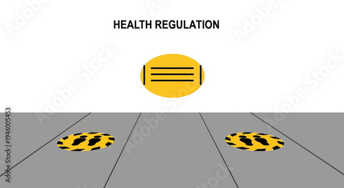 Maintaining Safe Distance Regulations in Public Spaces with Footprint Indicators