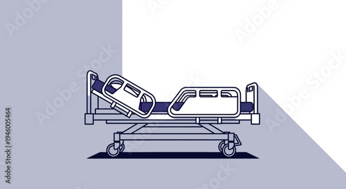 Medical Bed Depiction: An Illustration of Healthcare Technology and Patient Care Equipment