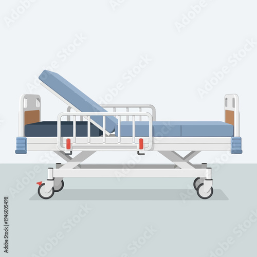 Medical Bed Depiction: An Illustration of Healthcare Equipment for Patient Care and Recovery