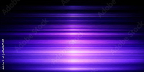 An abstract dark blue background features a colorful gradient of purple and green lines with a motion blur effect and glowing wave patterns for a modern wallpaper design