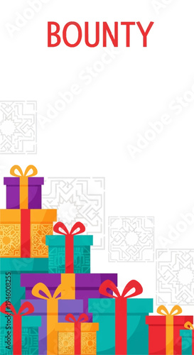 Colorful gifts in pyramid.