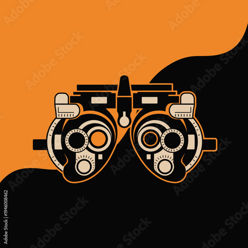 Medical Eye Examination Instrument Illustration Representing Vision And Optometry Care
