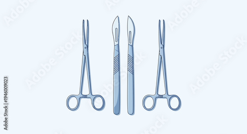Medical Illustration Featuring Surgical Instruments Depicting Precision And Accuracy