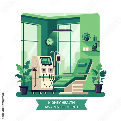Medical Facility Interior Depicting Kidney Treatment And Renal Care For Health Awareness Promotion