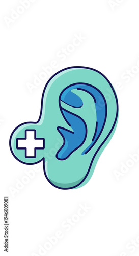 Medical Illustration Featuring A Stylized Ear Symbolizing Healthcare And Audiology