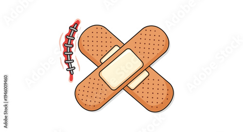 Medical Illustration Of A Wound Being Treated With A Bandage for Quick Healing