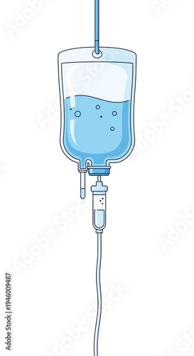 Medical Infusion Bag Illustration Showing Healthcare Treatment and Intravenous Therapy for Wellness