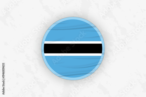 Botswana Flag Circular Sticker Design, National Pride Decal.