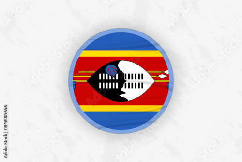 Swaziland Flag Circular Sticker Design, National Pride Decal.