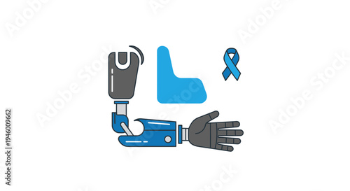 Medical Innovation: Prosthetic Arm And Limb Symbolizing Disability Awareness and Hope