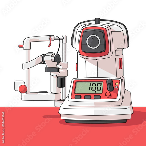 Medical Illustration Of Ophthalmic Equipment: Innovative Diagnostic Devices for Eye Care