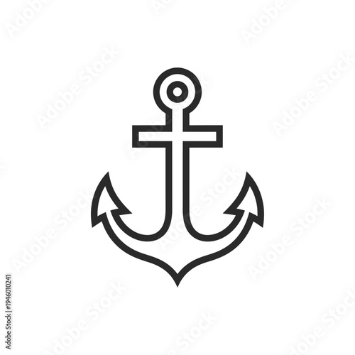 Black anchor icon with simple design