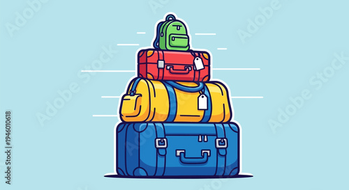 Luggage Stack Travel Suitcases Bags.