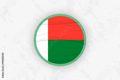 Madagascar Flag Circular Sticker Design, National Pride Decal.