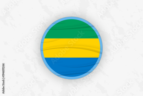 Canvastavla Gabon Flag Circular Sticker Design, National Pride Decal.