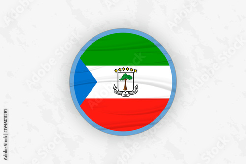 Equatorial Guinea Flag Circular Sticker Design, National Pride Decal.
