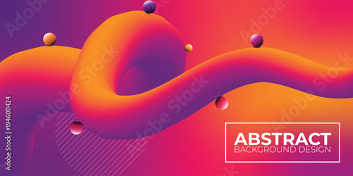 Vibrant abstract art with gradient background and 3d shapes