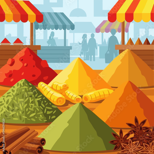 Spice Market Colorful Pyramid Stacks.