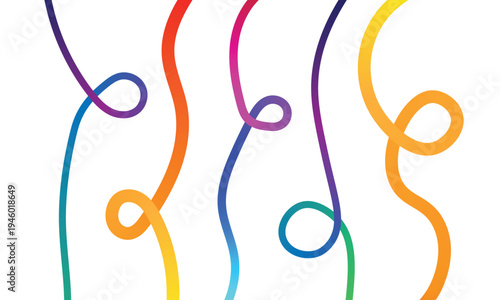 A colorful abstract image with wavy lines and loops