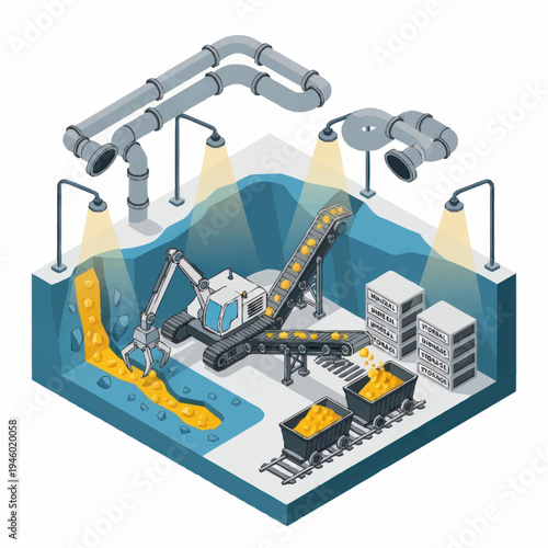 Industrial Mining Excavation and Transportation System.
