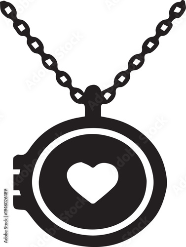 Heart Pendant Locket Silhouettes