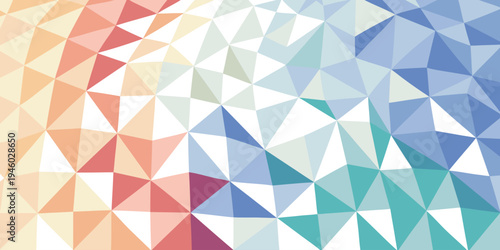 Geometric low poly background with pastel pink and blue gradient colors
