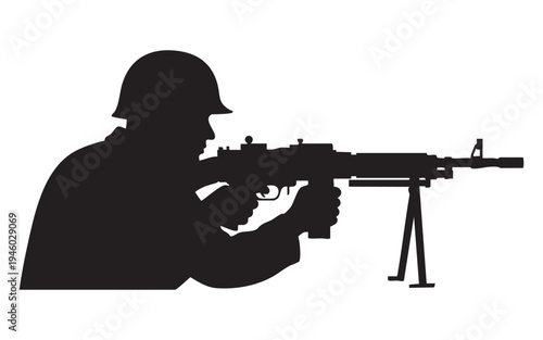 USA Firefighter Standing with Axe Silhouette Vector