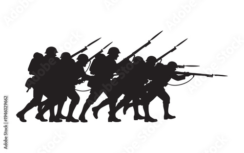 USA Firefighter Standing with Axe Silhouette Vector