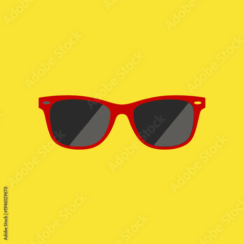 Bright and Bold Red Sunglasses on a Vibrant Yellow Background Capturing the Spirit of Summer Fashion and Effortless Style