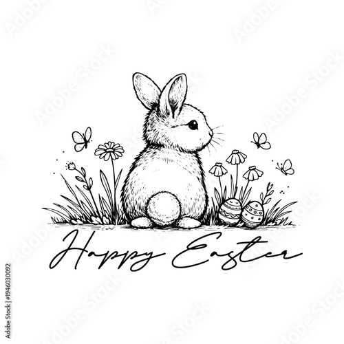 Wallpaper Mural Happy Easter Bunny Illustration Vector, Easter Festive, happy holiday Easter Torontodigital.ca