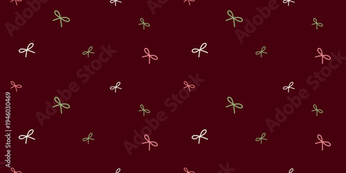 Cute Little Bows Seamless Pattern Red
