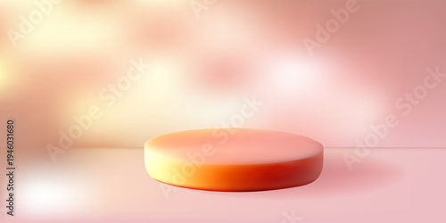 Abstract gradient pink podium background, minimal empty 3D studio backdrop.