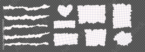Ripped Paper Shapes and Border Set