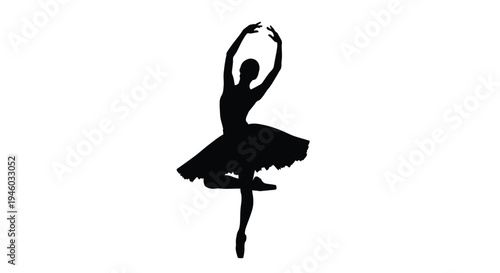 Graceful ballet dancer silhouette vector illustration for elegant dance and performance graphic design