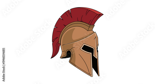 Ancient Spartan Helmet Warrior Icon, Historical Military Headwear