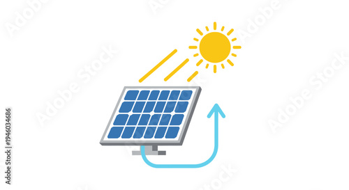 Solar Panel Generating Energy from the Sun