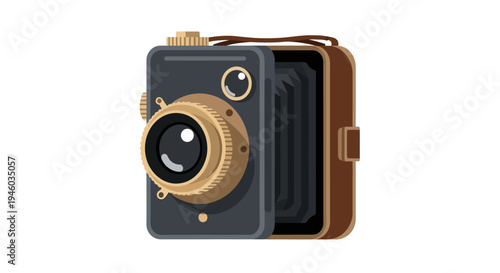 Retro bellows camera, vintage photography equipment, classic design
